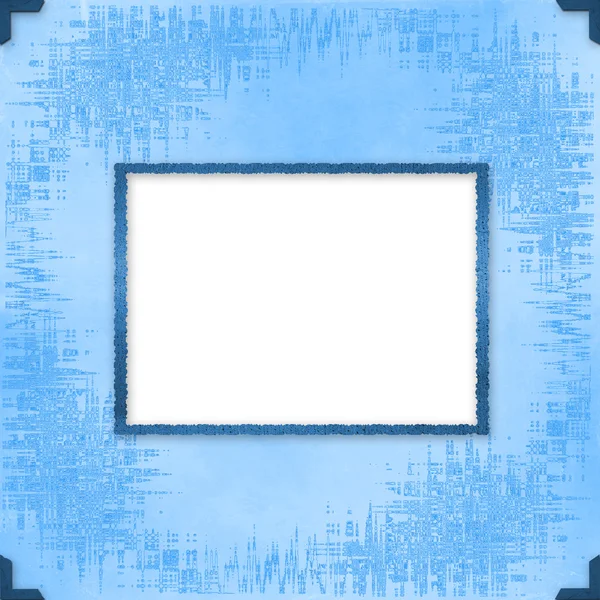 Grußkarte zum Urlaub mit Rahmen auf blauem Hintergrund — Stockfoto