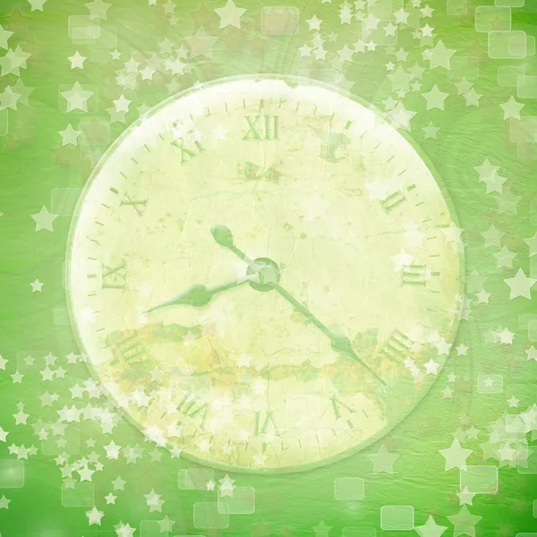 Antique clock face with star on the abstract background — Stock Photo, Image