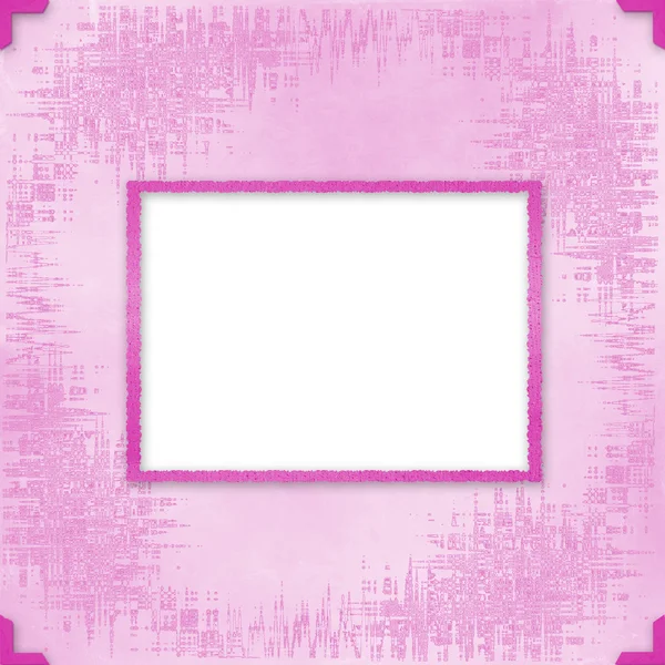 Cartão de felicitações para férias com molduras no fundo rosa — Fotografia de Stock