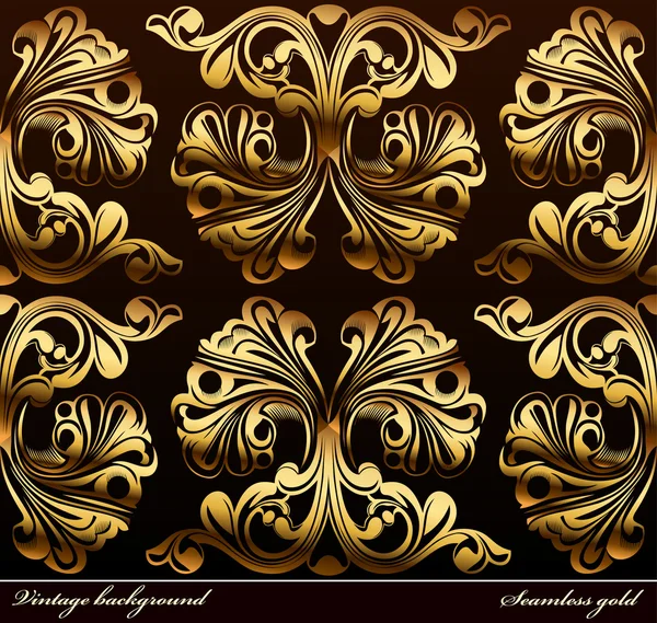 Seamless background Ornament gold — Stock Vector