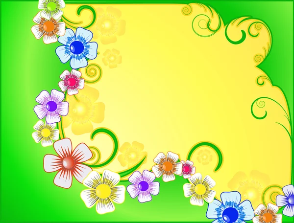 Abstrakter Hintergrund mit wilden Blumen — Stockvektor
