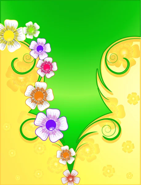 Abstracte achtergrond met wilde bloemen — Stockvector