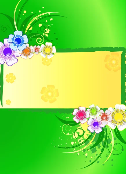 Abstracte achtergrond met wilde bloemen — Stockvector