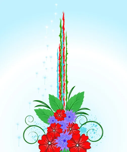 Bouquet lumineux de fleurs sauvages — Image vectorielle