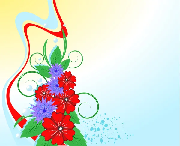 Bouquet lumineux de fleurs sauvages — Image vectorielle