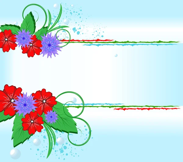Světlé kytice lučních květin — Stockový vektor