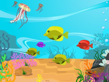 Vector illustration of the seabed clipart