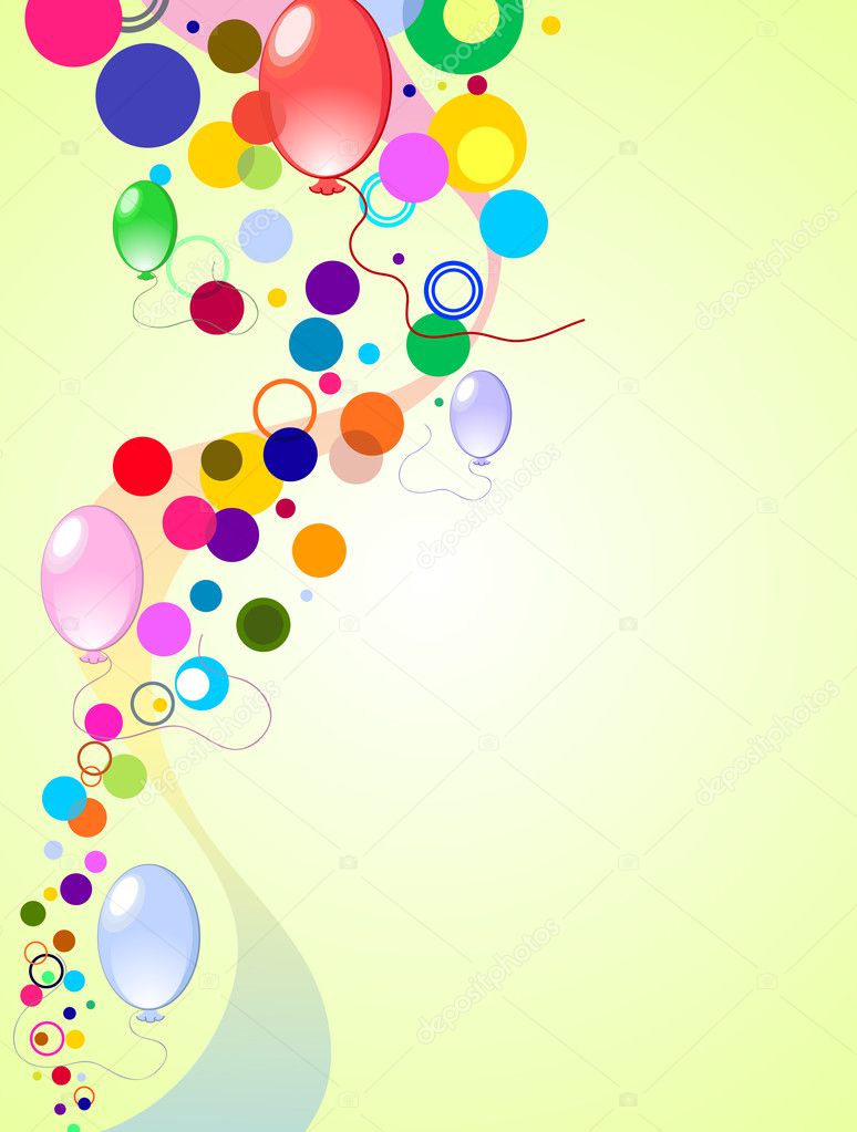 Colored background with balloons