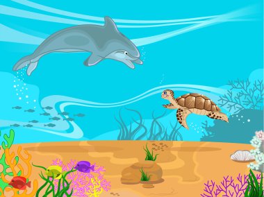 Vector illustration of the seabed and it clipart