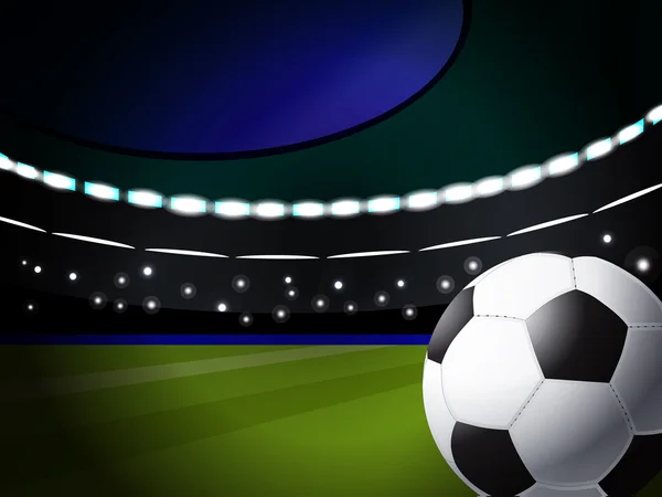Voetbal op het stadion met verlichting, eps10 formaat — Stockvector