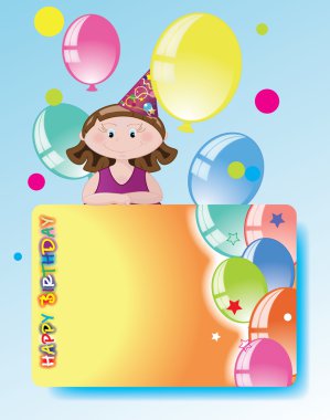 Girl with balloons clipart