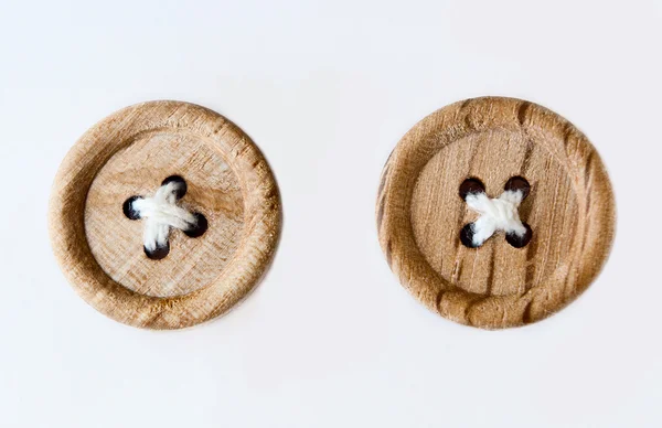 stock image Two Wooden Sewed Buttons