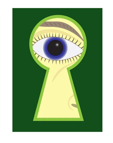 Eye _ in _ keyhole — Stockvektor