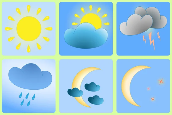Day and Night weather variation — Stock Vector
