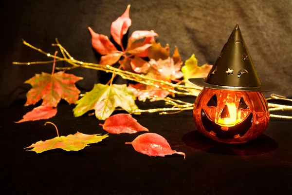 Malam Halloween dengan labu yang menakutkan — Stok Foto