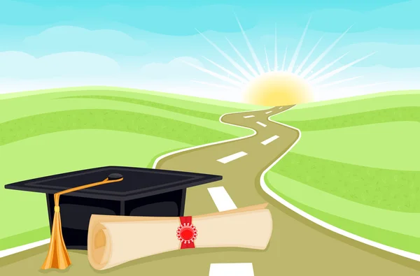 Graduation bright future — Stock Vector