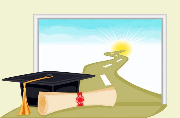 Graduation brillant nouvel avenir — Image vectorielle
