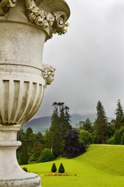 Sculptured flower vase at Powerscourt clipart