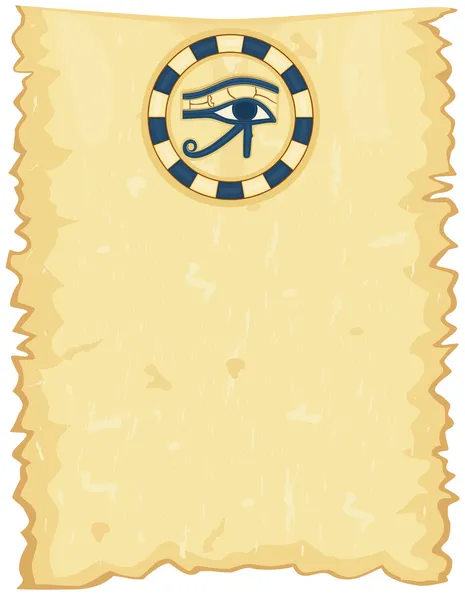 Papiro egiziano con Occhio di Horus — Vettoriale Stock