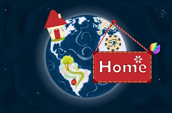 Home Sweet Home - planeta Terra — Vetor de Stock