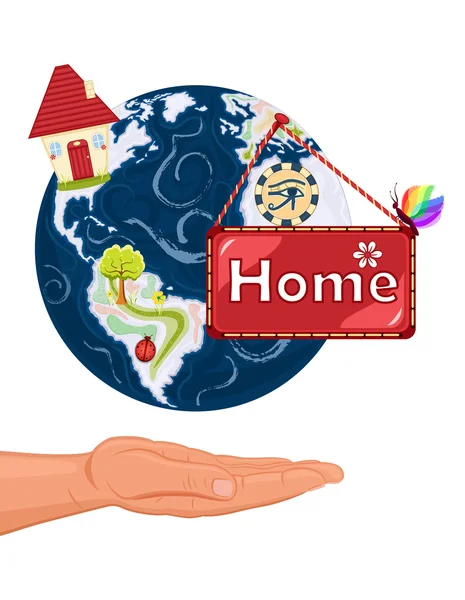 Home Sweet Home - La Terra — Vettoriale Stock