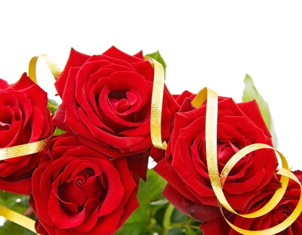 Festive red roses border — Stock Photo, Image