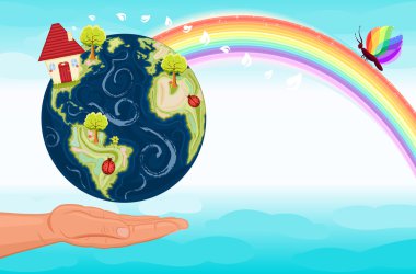 Save our green planet Earth clipart