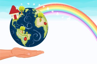 Save our green planet Earth clipart