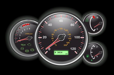 Car dashboard and dials clipart