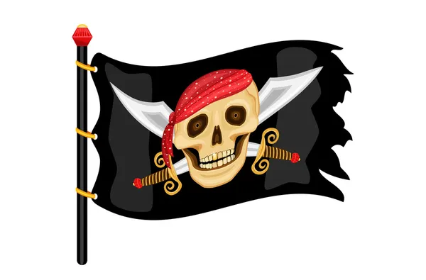 Jolly roger piraat vlag — Stockvector