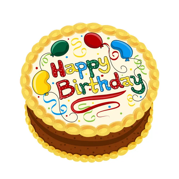 Gâteau au chocolat joyeux anniversaire — Image vectorielle