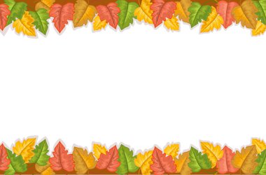 Autumn border with golden leaves clipart
