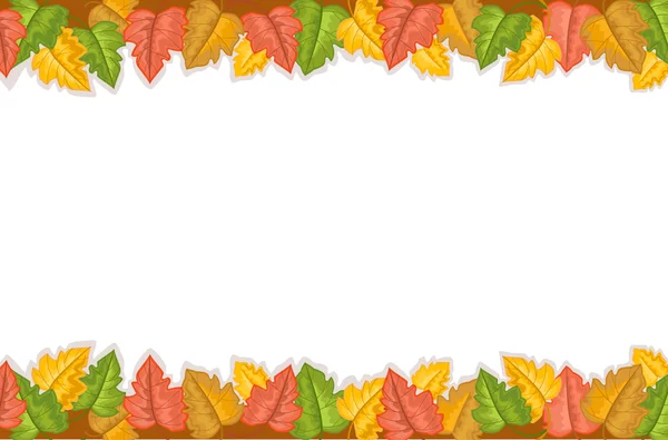 Autumn border with golden leaves — Stock Vector