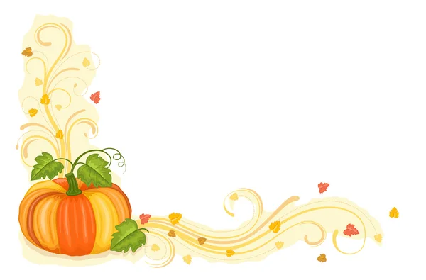 Autumn harvest with tasty pumpkin — Stock Vector