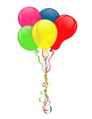 Colorful balloons for parties celebrations clipart