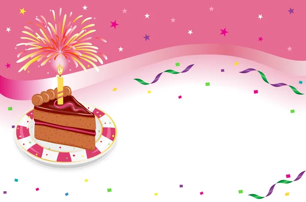 Πάρτι γενεθλίων με εορταστική κέικ — Διανυσματικό Αρχείο