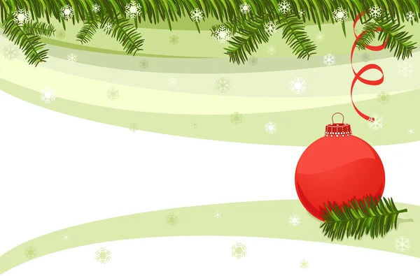 Piros csecsebecse karácsonyi kártya — Stock Vector
