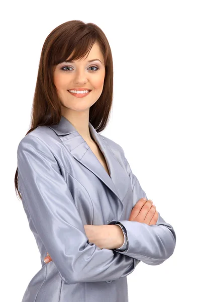 Mulher de negócios positiva sorrindo — Fotografia de Stock