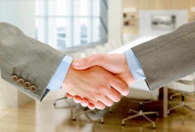 Handshake isolated on white background clipart