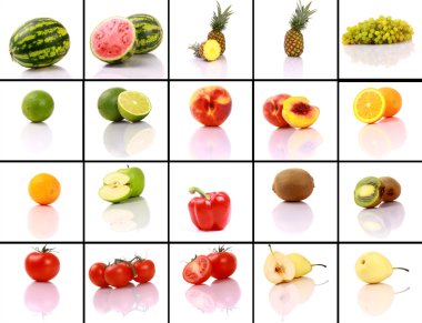 Mixed fruits collection clipart