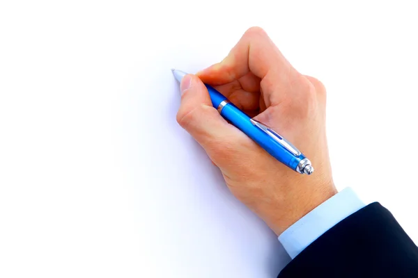 Nahaufnahme menschlicher Hand mit Stift — Stockfoto
