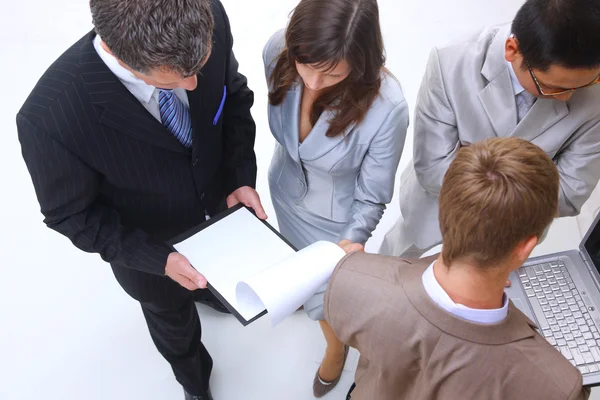 Top view of a group of business standing together — Stock Photo, Image