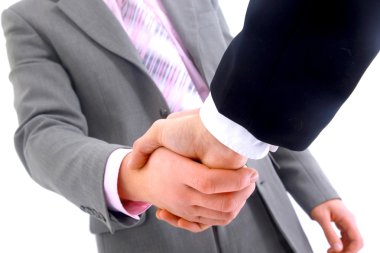 Handshake isolated on white background clipart