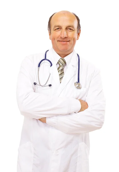 Arts met stethoscoop geïsoleerd op witte achtergrond — Stockfoto