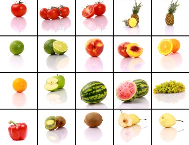 Mixed fruits collection clipart