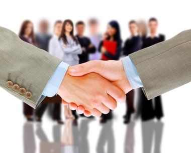 Handshake and business team clipart