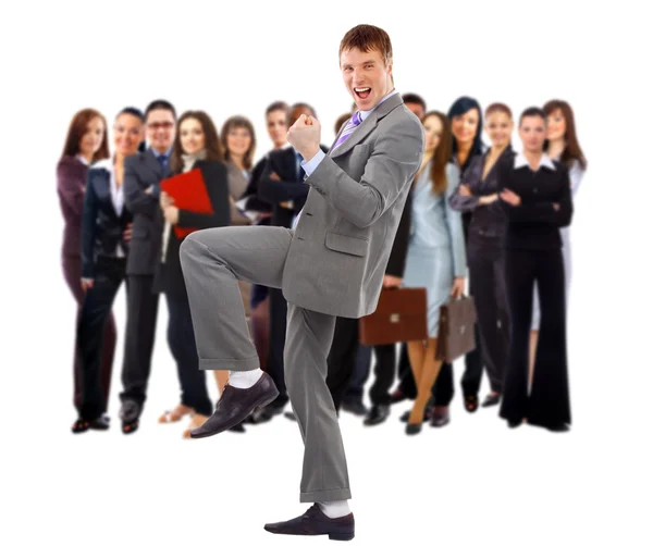 Business man and his team isolated over a white backgroun — Stock Photo, Image