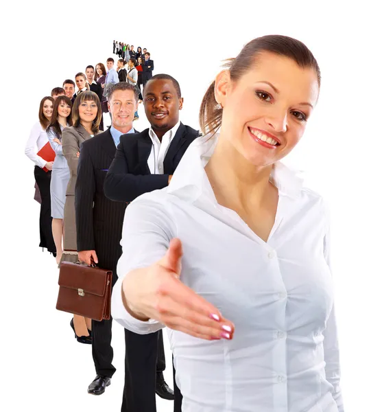 Businesswoman and shis team — Stock Photo, Image
