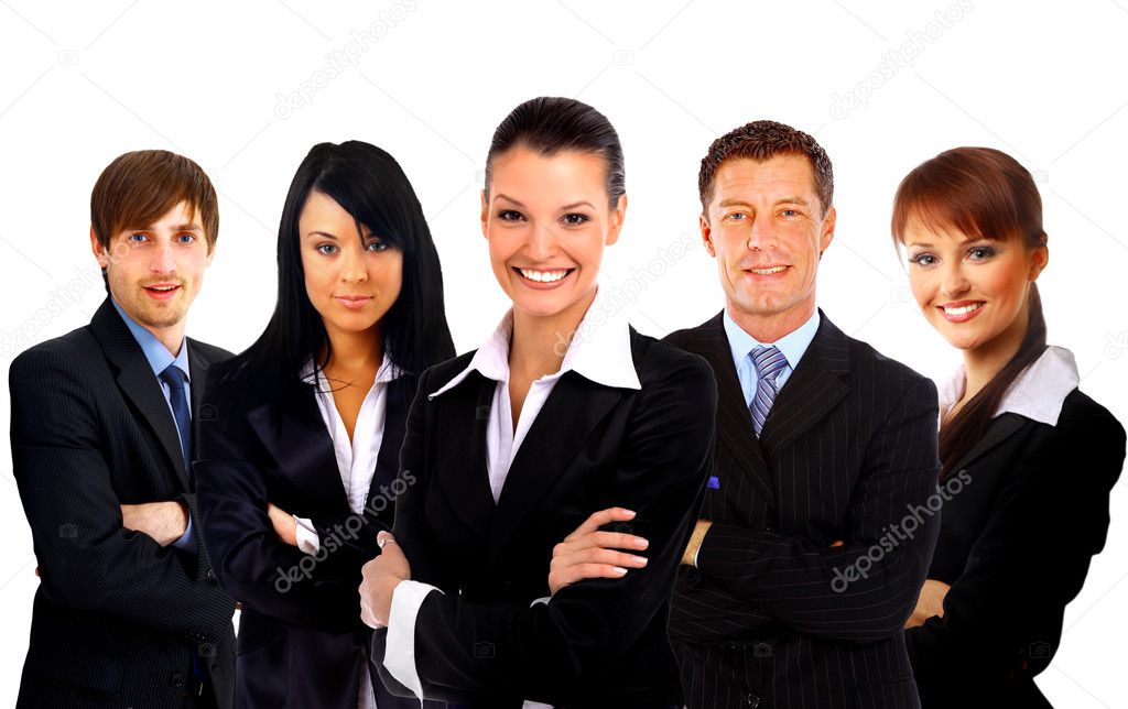 Businesswoman and his team