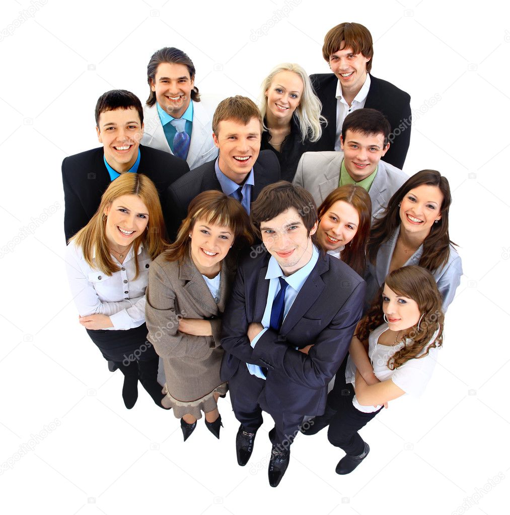 Large group of business . Over white background
